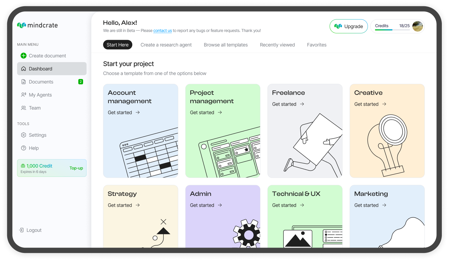 Mindcrate product screenshot
